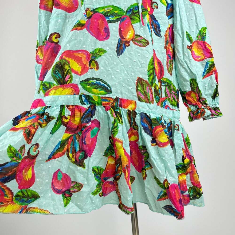 NWOT Tropical Fruit Parrot Print Mini Dress Size S - Picture 5 of 14